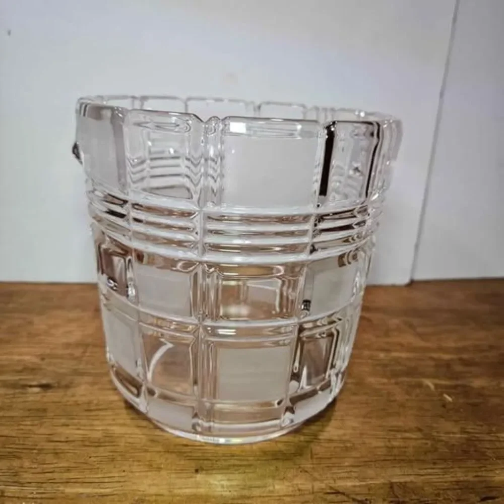 Mikasa Frosted Glass Square Pattern Ice Bucket